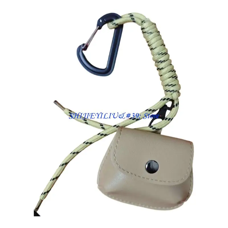 E21F Elegant Miniature Woven Purse Keyring With Scratch Resistant PU Leather Detail Bag Charm For Office And Casual Outfits