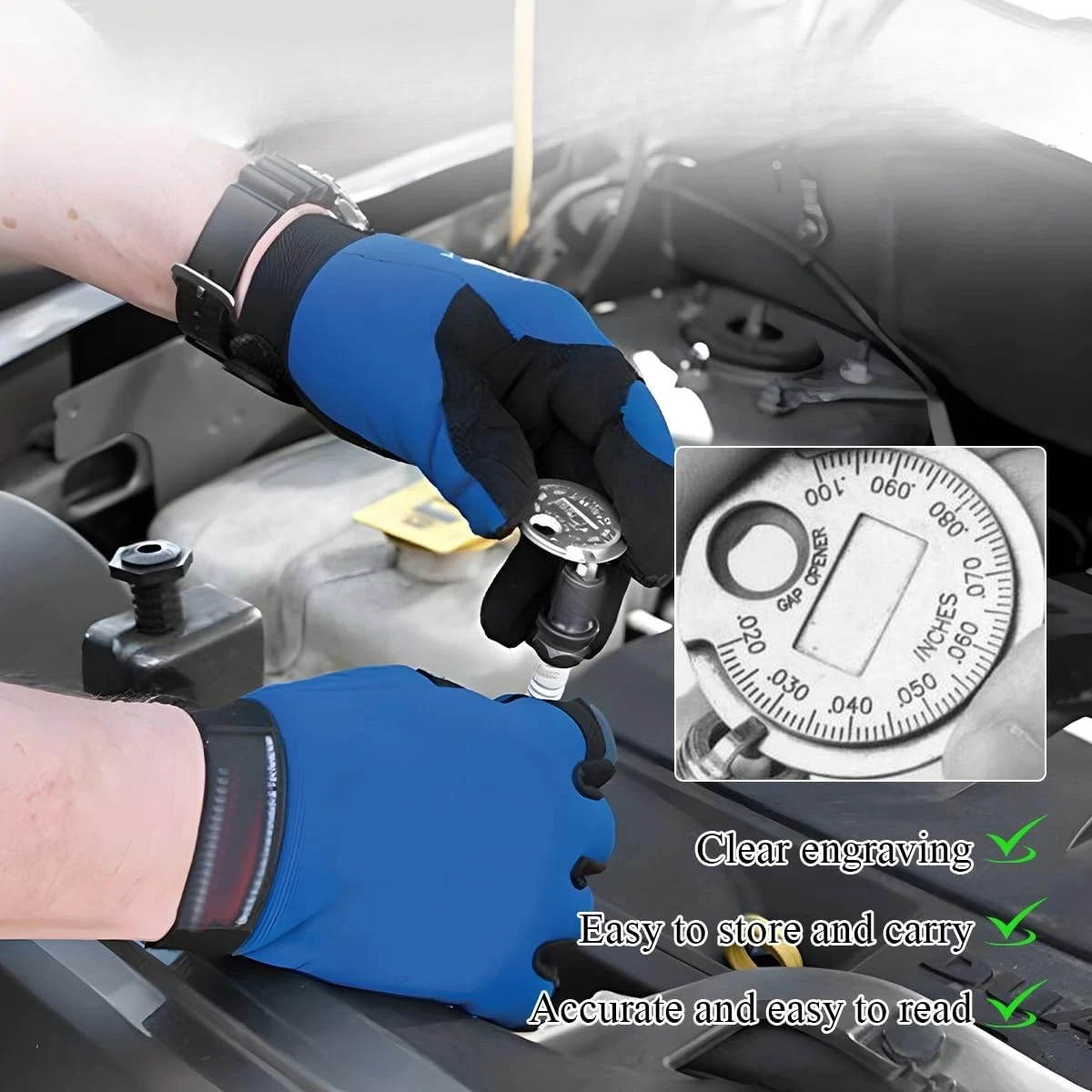 

1pcs Coin- Type 0.6-2.4mm 0.02-0.10 Inch Spark Plug Gap Gauge Measurement Tool Range Spark Plug Gage Caliber Measuring Tool