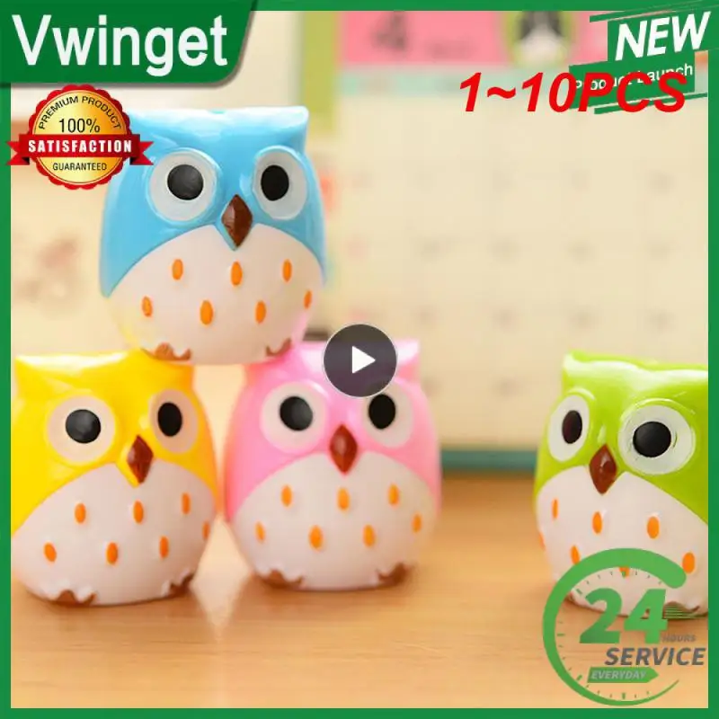 1~10PCS Kawaii Novelty Double Hole Owl Pencil Sharpener Creative Children's Gift Stationery School Supplies