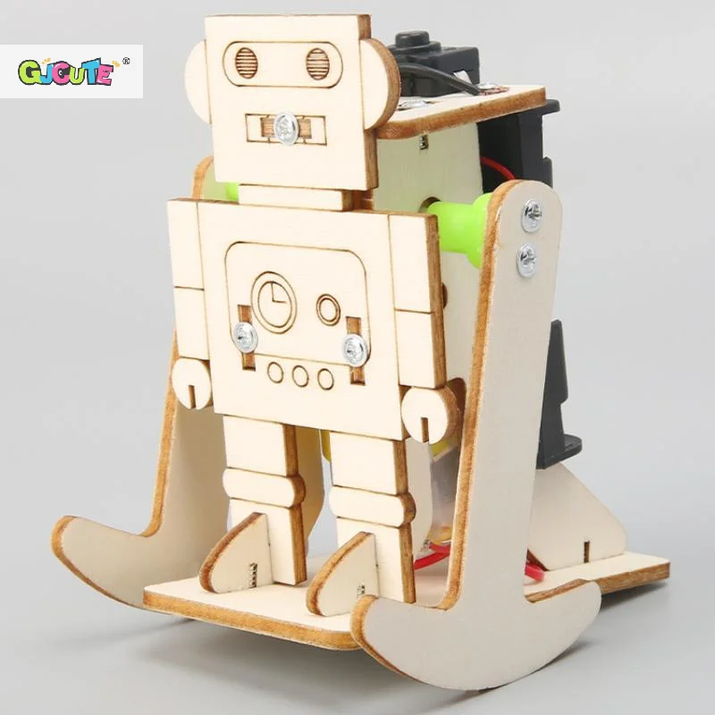 1 Set Educational STEM Project Science Experiment Assemble Toy For Scientific Puzzle DIY Wood Walking Robot Model Kit For Kids
