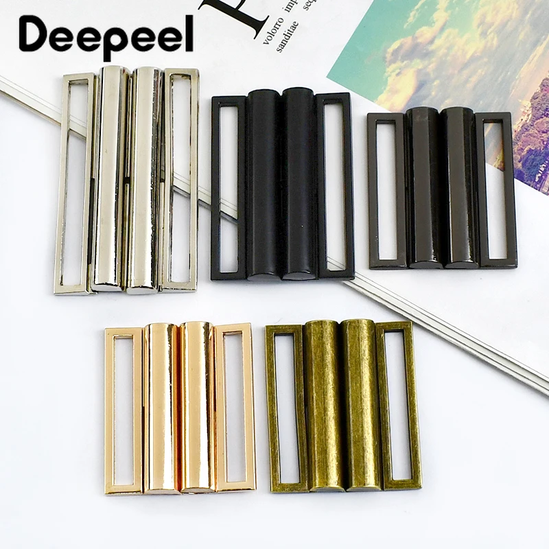 Deepeel Metal Coat Belt Adjust Buckle Waistband Clasp Jacket Hasp Button Clothes Bags Decor DIY Sewing Accessories,2Pcs,30-80mm