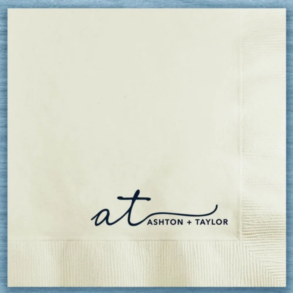 

Chic Elegance: Custom Printed Wedding Cocktail Napkins - Elevate Your Soirées with Sophisticated and Minimalistic Designs 50Pcs