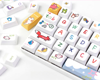 Customized XDA height PBT cute keycap 108 keys, animal party cartoon theme, compatible with 61-108 mechanical keyboard