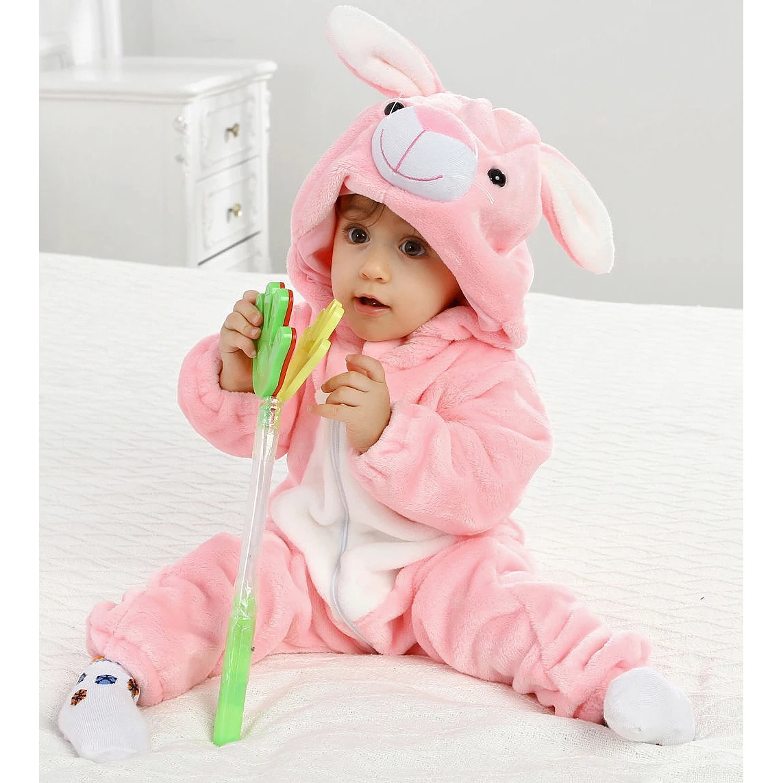 Baby Dinosaur Cartoon Rompers Winter Hooded Flannel Pajamas Toddler Infant Clothes Bodysuits Jumpsuit Cosplay Costumes For Kids