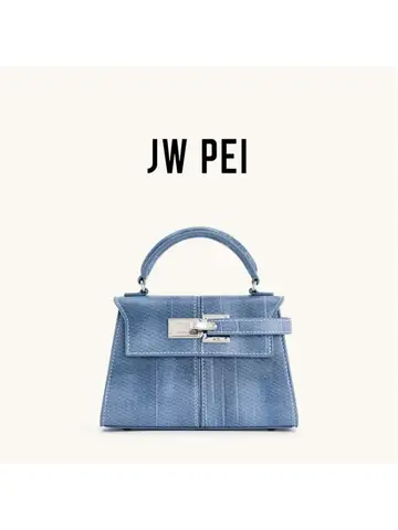 JW PEI Women's Handbag Elise Designer Fashion 2025 New Denim Blue Tote Bag Small Square Crossbody Bag Premium Women Bag