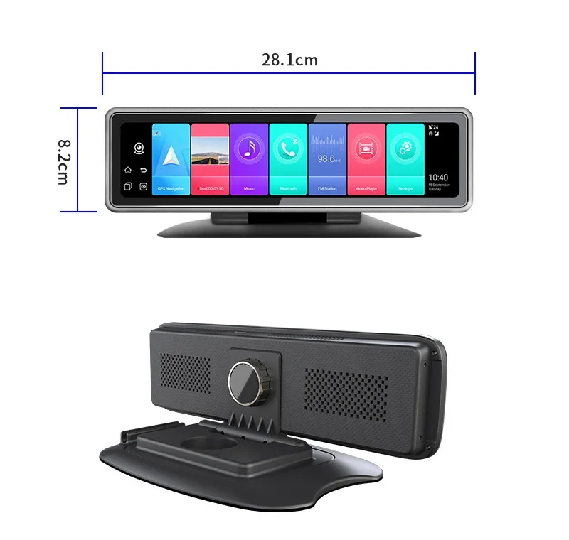 

New 12 inch four-record streaming media 4G driving recorder full-screen smart rearview mirror Android navigation