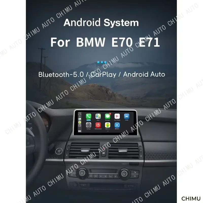 【CHIMU AUTO】 10 Inch HD Car Multimedia Player Radio for for X5 for E70 for X6 for E71 2007 to 2013 for Android 14 for