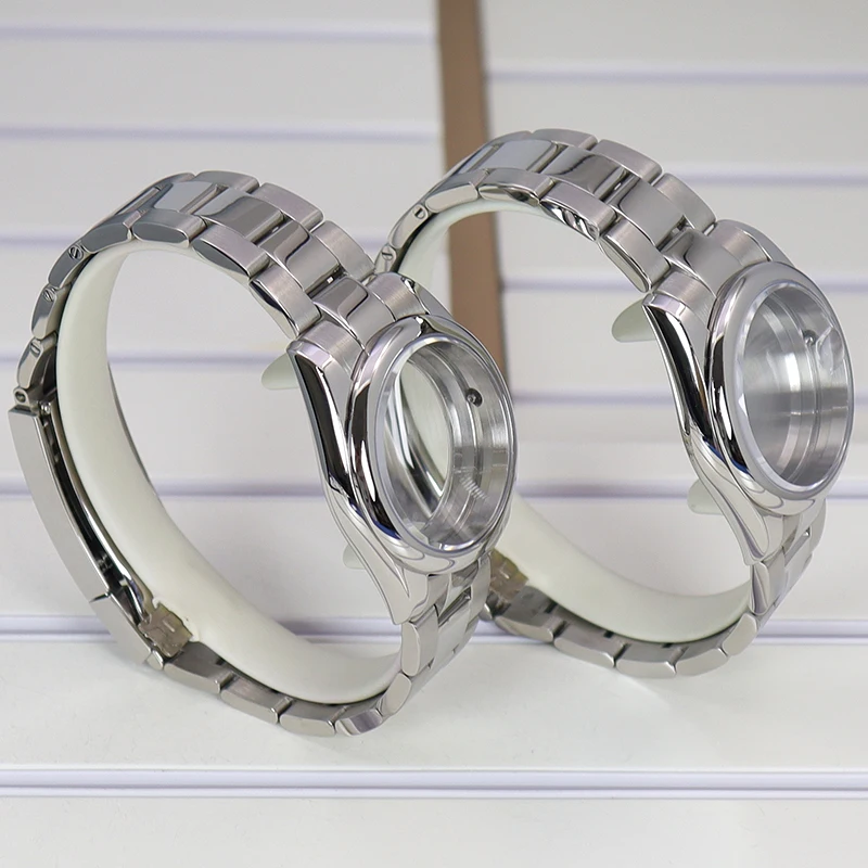 36mm 39mm NH35 Uhrengehäuse mit Saphirglas für Oyster NH35 NH36 NH34 NH38 4R36 Miyota 8215 Uhrwerk 28,5mm Zifferblatt Schiebeschnallenarmbänder – Detail 7