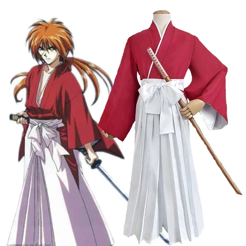 

Ролевая игра аниме Rurouni Kenshin Himura Kenshin Косплей Костюм Кендо Костюмы Топ Брюки Пояс Кимоно Хэллоуин Карнавальный костюм