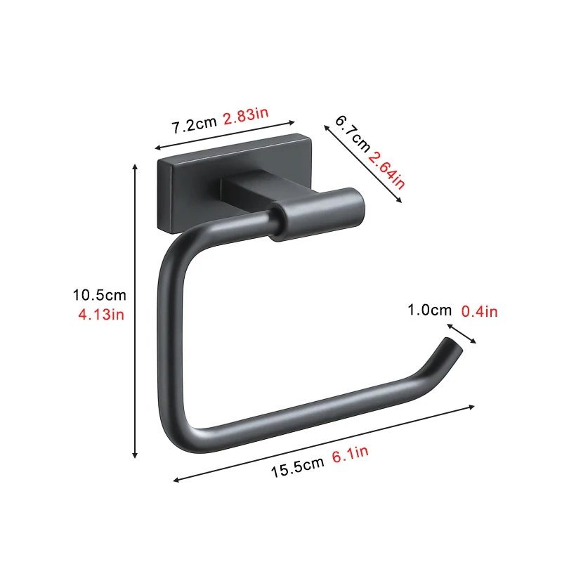 Black Stainless Steel Toilet Paper Holder Wall Mounted Washroom Organizer Tissue Storag Roll Hanger House Bathroom  Accessories