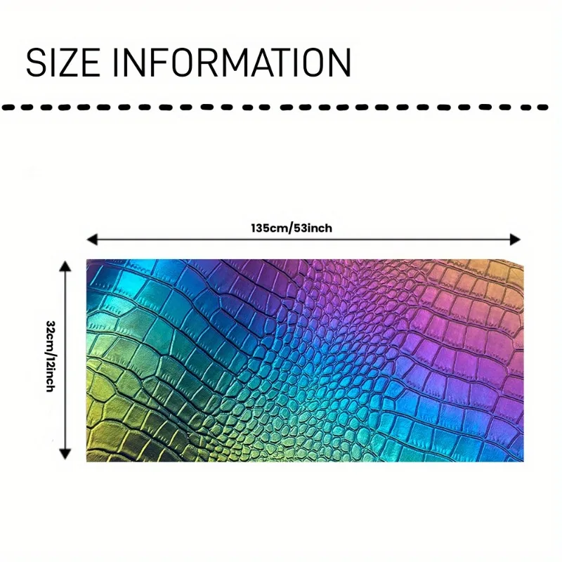 30 x135cm rotolo in pelle PU goffrata coccodrillo iridescente, tessuto in ecopelle vinile 12 \