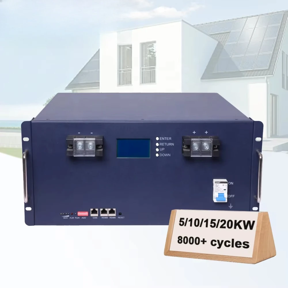 ضمان 5 سنوات 19 بوصة 51.2 فولت 100 أمبير 5 كيلو وات ساعة حاوية طاقة شمسية 48 فولت LiFePO4 بطارية تخزين منزلية