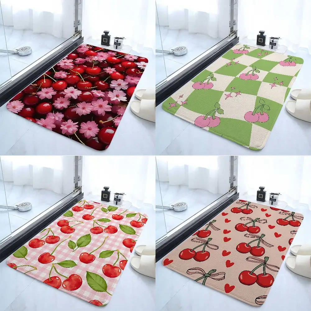 

Cherry Carpet Bathroom Anti-slip Door Mat Home Decoration Mat Entrance Door Mat Scratch-resistant