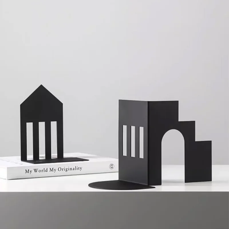 Modern minimalist creative metal arched book file ornament model room living room desktop wine cabinet book by ornament bookend