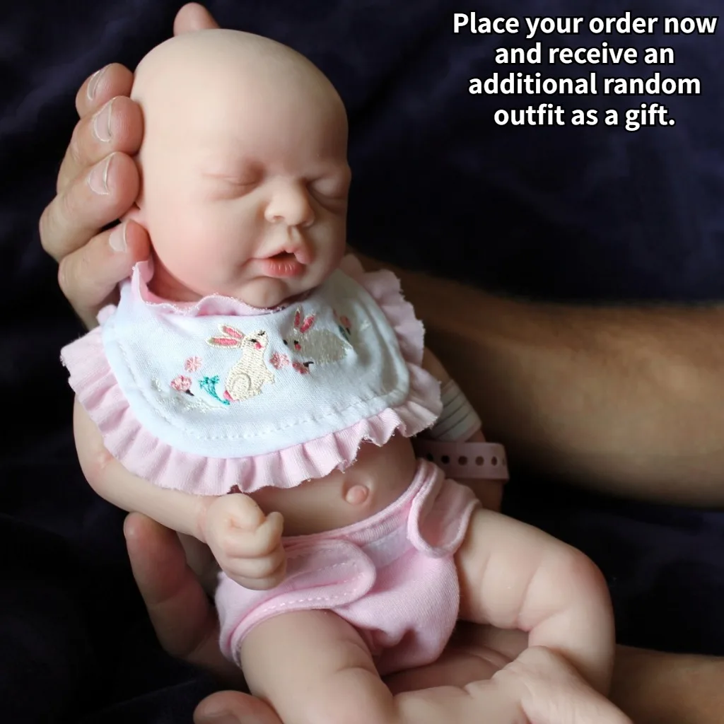 

13Inch Lifelike Silicone Reborn Girl Sleeping Doll silicona realista For Kids Birthday Gifts(Extra Outfit)