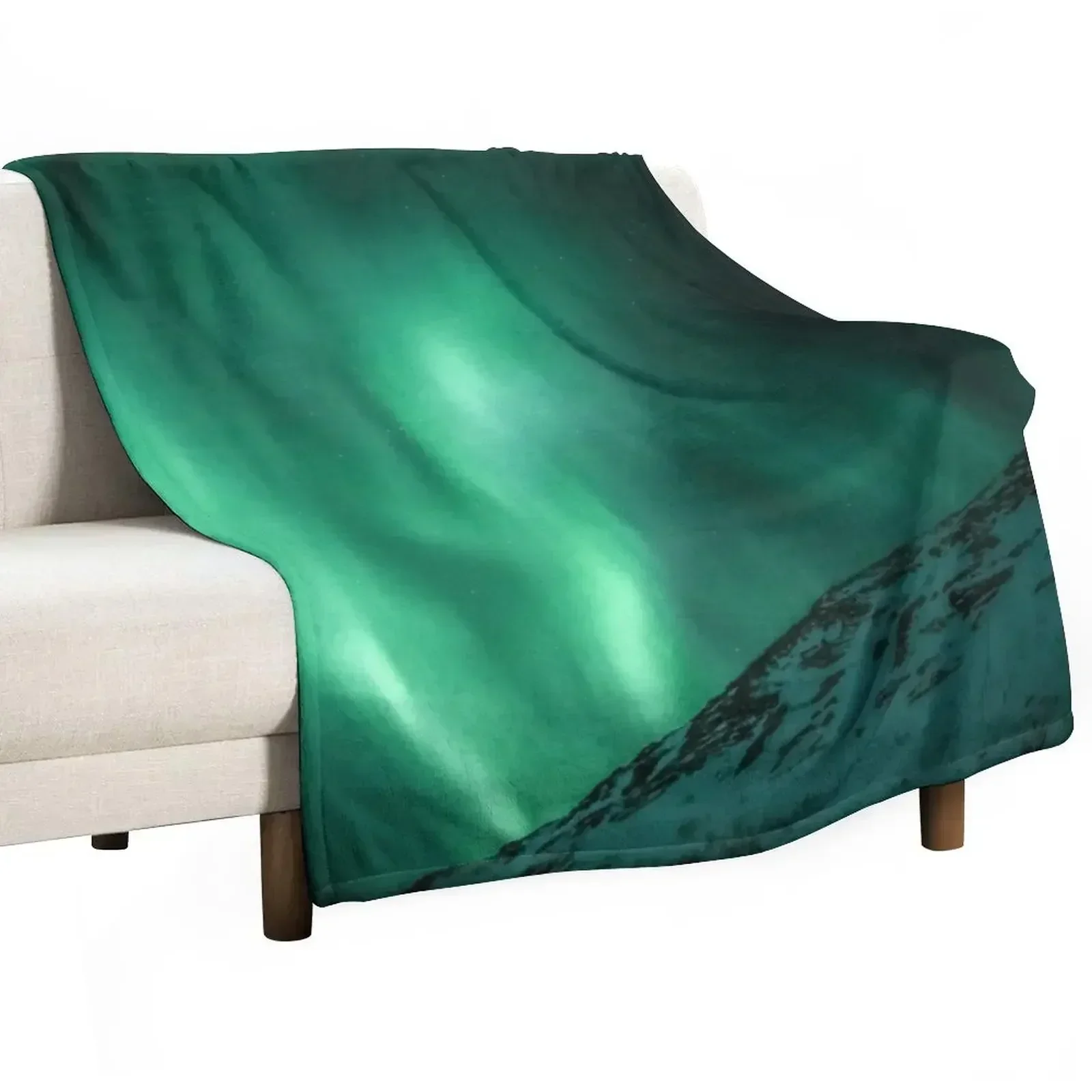 Iceland Northern Lights Mountain with Snow Throw Blanket wednesday Nap Decorative Throw Single Giant Sofa Blankets