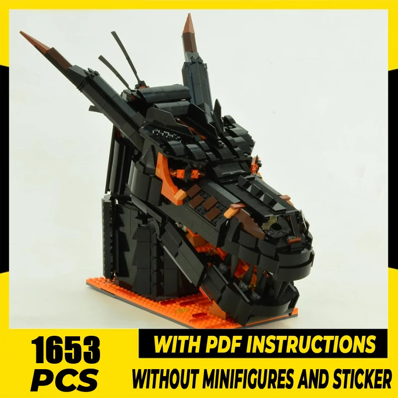 

Castle Model Moc Building Blocks Black Dragon Bricks Model DIY Assembly Construction Beast Model Toy Holiday Birthday Gifts