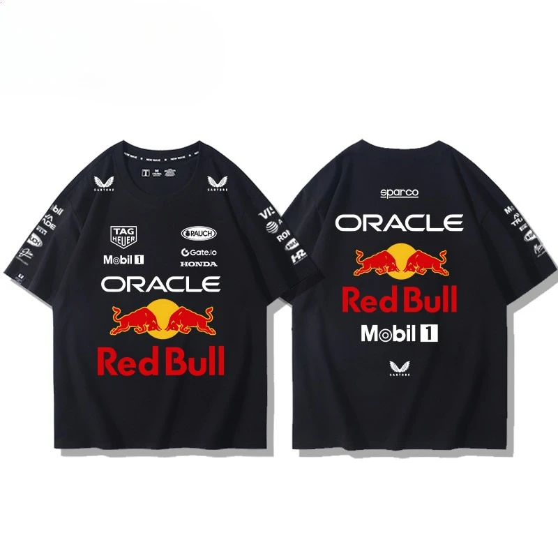 2026 F1 Japan Red Bull Racing Suit Same Style Printed Men's T-shirt Summer Loose Short Sleeve Pure Cotton T-shirt