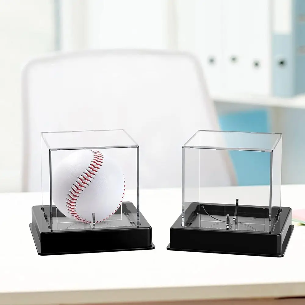 Transparent Ball Protector Baseball Display Case Cube Showcase Baseball Storage Box Acrylic UV Protected Baseball Holder