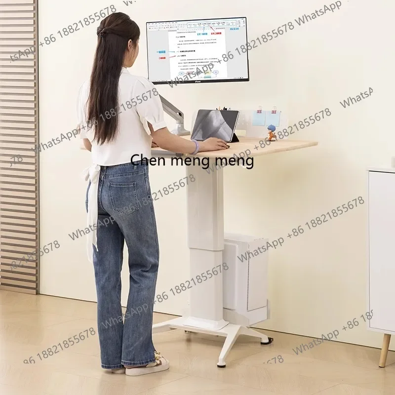 X188 Pneumatic Lifting Computer Desk Desktop Mobile Home Folding Desk Standing Workbench
