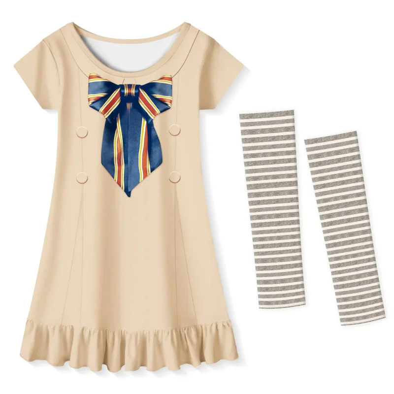 Toddler Little Girls Princess Dresses Nightdress M3gan Costume Gown with Arm Sleeves