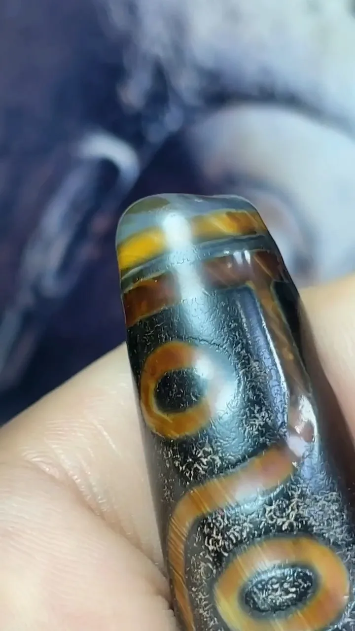 Tibetan Nepalese Himalayan Bead Ancient agate Old Dzi Talisman 12eye Bead Amulet