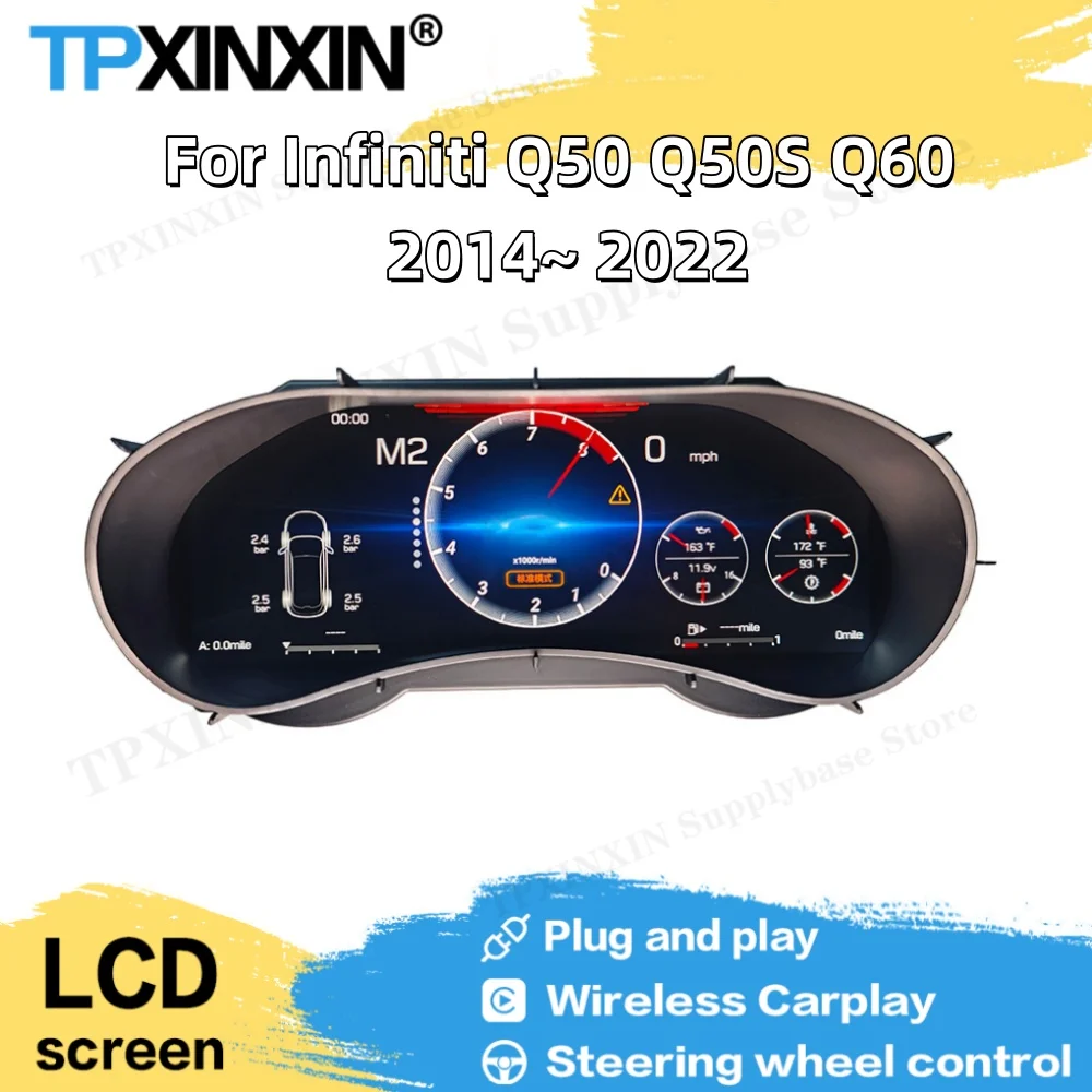

Linux для Infiniti Q50 Q50S Q60 2014 ~ 2022 Plug and Play, цифровой дисплей, приборная панель, DenaliDigital Instrument Cluster