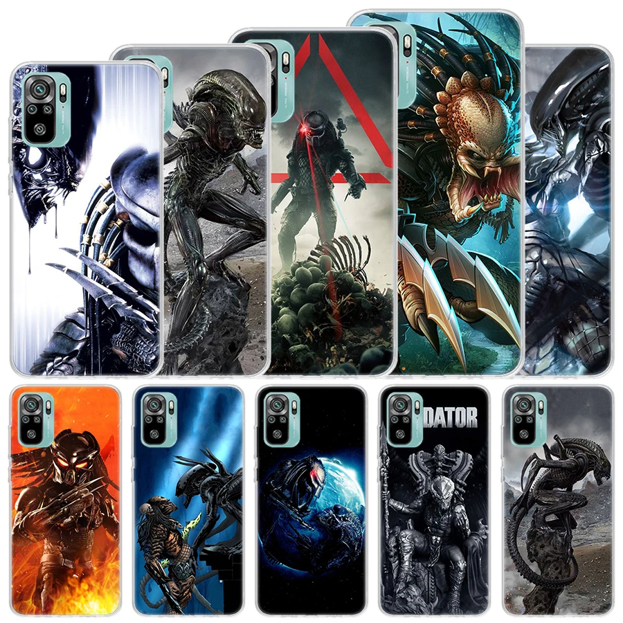 Мягкий чехол с рисунком инопланетянина против Хищника для Xiaomi Redmi Note 11S 10S 12 11 10, чехол для телефона 11T 11E Pro Plus 9 9S 8 8T 9T 7, оболочка Coq
