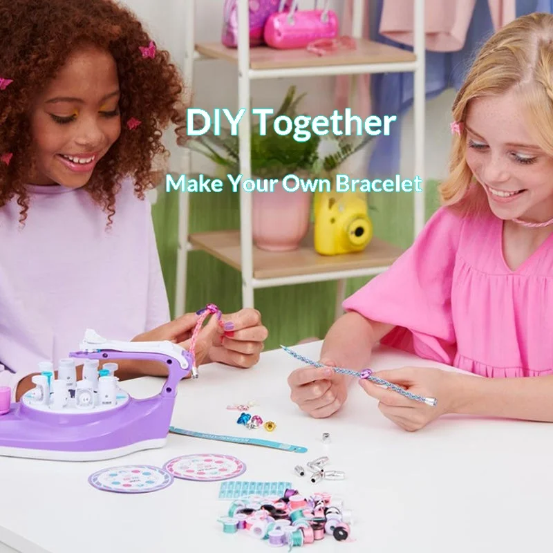 Coolmi Hand Crank Weaving Machine 2in1 For Bracelet Necklace Diy Jewelry Making With Friendship Beads For Craft Lovers Gift Toys