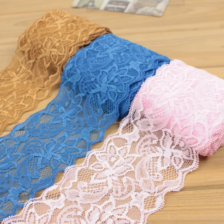 8cm Colorful Elastic Lace Ribbon DIY Handmade Crafts Material Hollow Out Floral Stretchy Lace Tape Home Garment Accessories