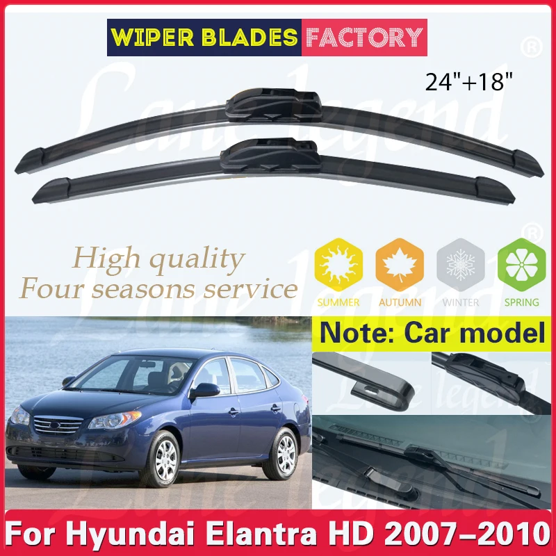 

Car Wiper Blades For Hyundai Elantra HD 2007 2008 2009 2010 Windshield Windscreen Front Window Blades 24"+18" Car Accessories