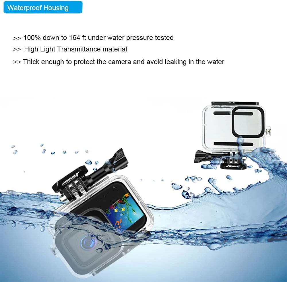 Accessories Kit for Gopro Hero 13 12 11 10 9 Black Waterproof Housing Silicone Case Glass Screen Protector Bundle for Gopro13