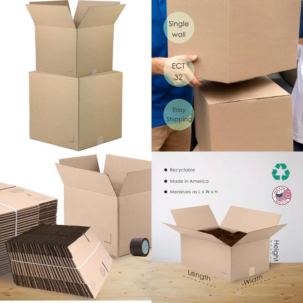 Brown Corrugated Cardboard Boxes 20x14x14 - 25-Pack Shipping, Mailing, Packing, Moving, Storage Solutions for Business and Home