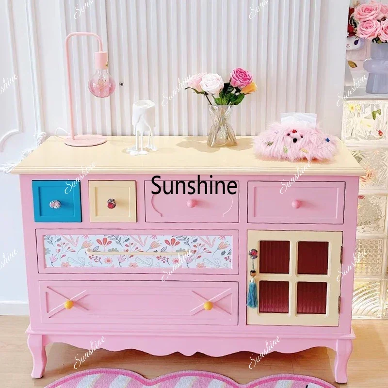 

Design Colourful Bedroom Cabinet French Style Storage Creative Wood Bedroom Cabinet Minimalist Movei Para Casa FurnitureY