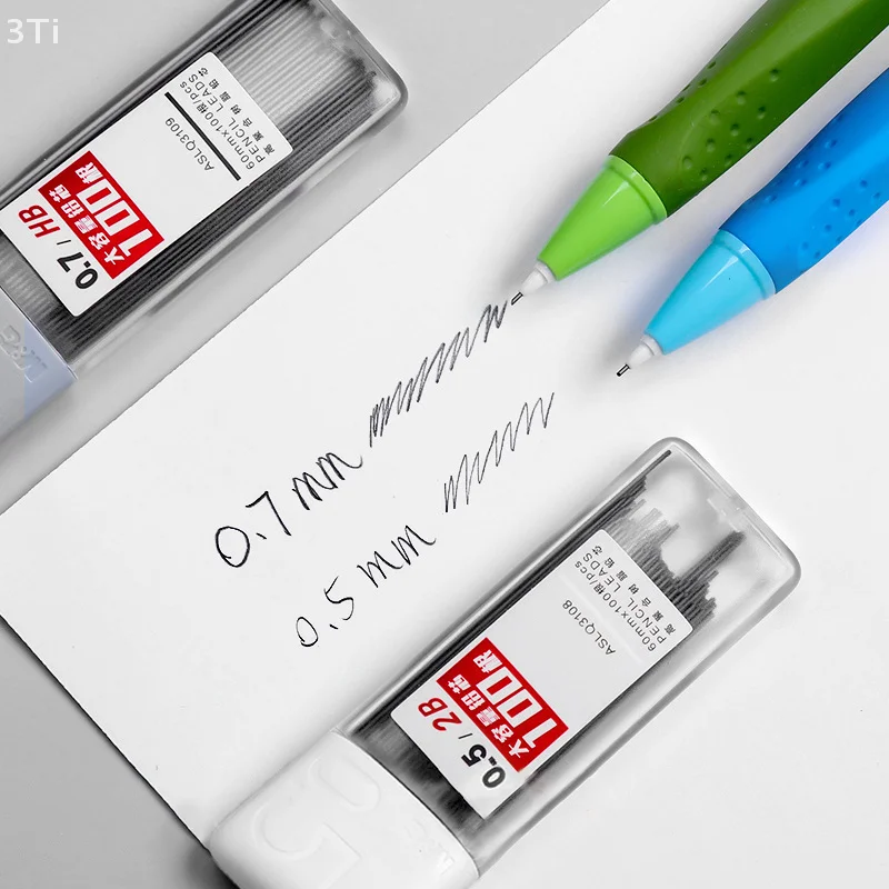 200 Stück Druckbleistiftminen 2B/HB Bleistiftstange Automatische Bleistiftkern-Nachfüllung Büro Schule Kunst Skizze Zeichenzubehör 0,5/0,7 mm