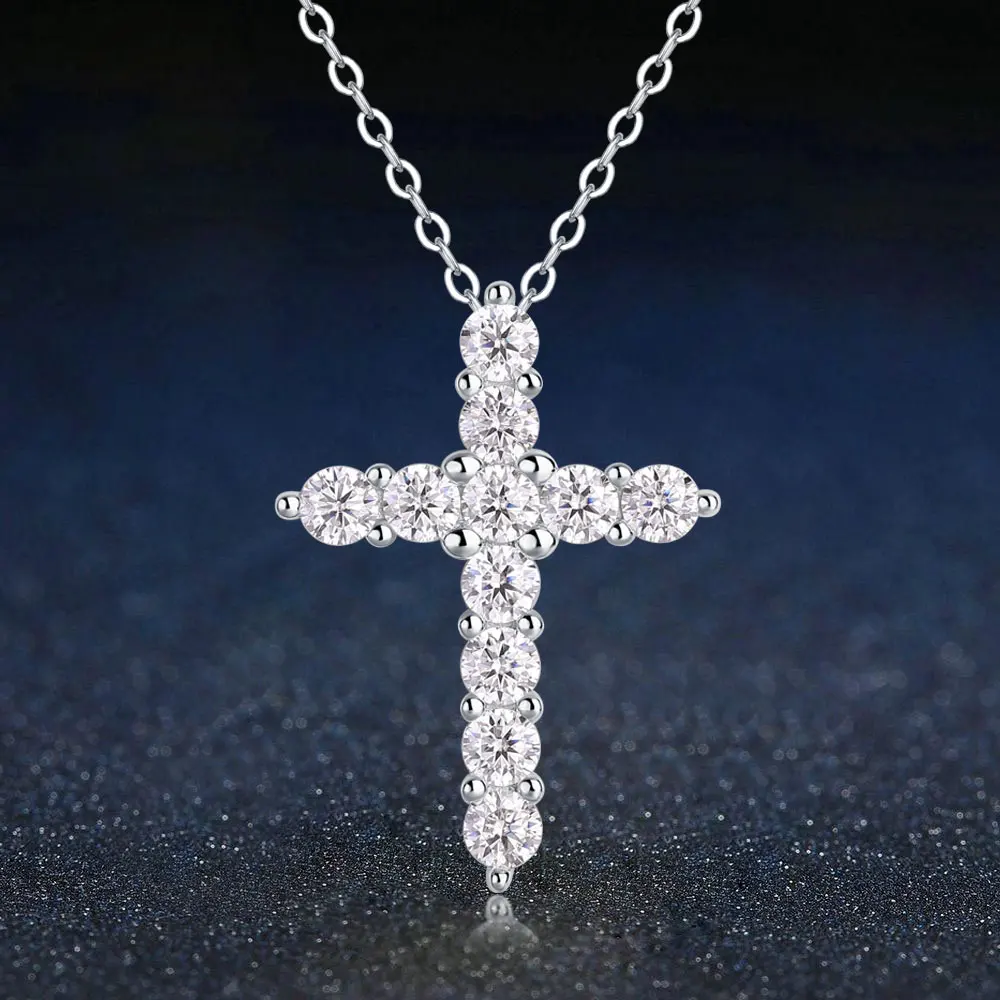 

1.1 CT Moissanite Diamond Necklace for Women 925 Sterling Silver Chain VVS1 Excellent Cut D Color Fine Jewelry Party- Faith