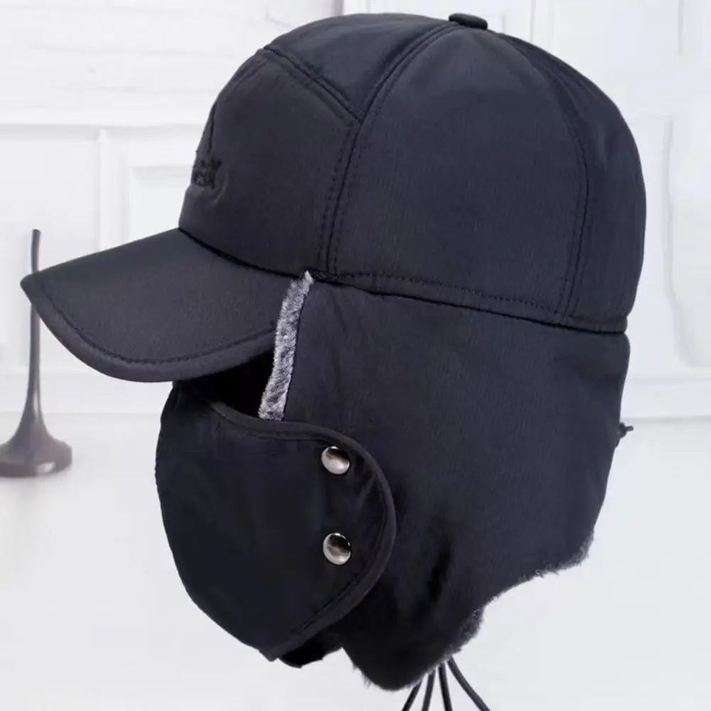 Windproof Winter Chapéus com Earflap Máscara para Homens e Mulheres, Esqui, Quente, Neve Cap, Proteção Orelha, Algodão Bomber Chapéus, Alta Qualidade