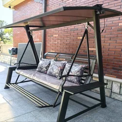 Qianqiu-mecedora Triple doble para balcón, silla colgante para jardín, columpio para patio al aire libre, oscilante para el hogar