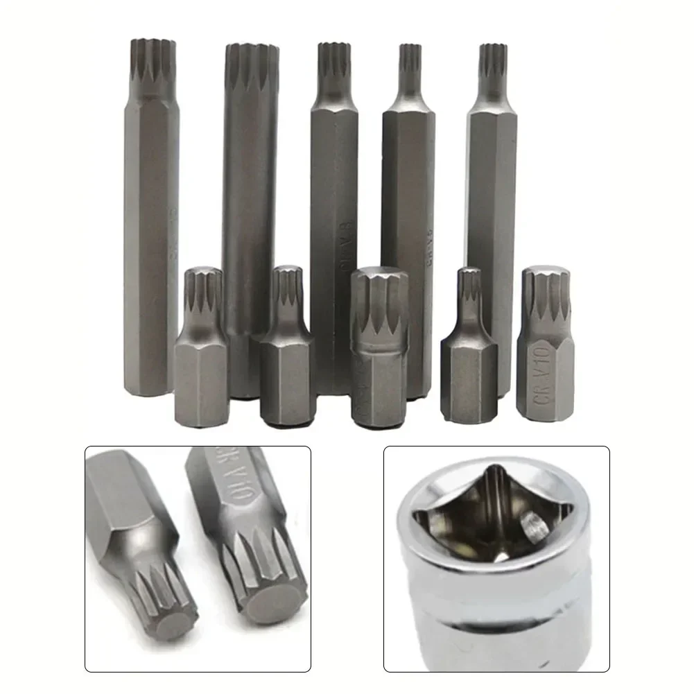 11pcs Socket Wrench 12 Corner Star Shaped 12 Angle Socket Adapter Screw Tool M5/M6/M8/M10/Head For Electric Driver Tools