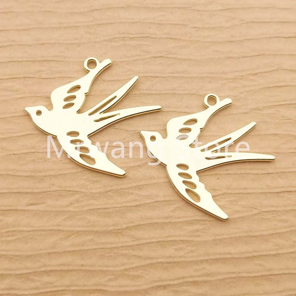 10pcs Bird Charm for Jewelry Making Necklace Pendant Diy Craft Supplies Metal Materials Earring Keychain Bracelet Accessories