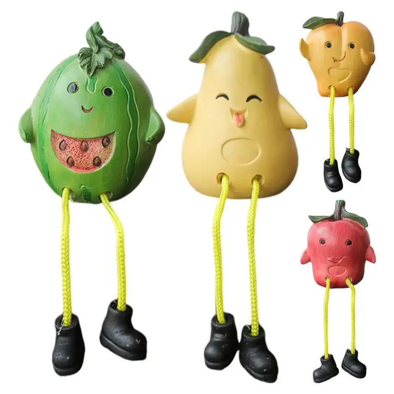 

Sitting Figurines For Shelves Resin Long Leg Sculptures In Fruit Shape Creative Shelf Decoration For Desktop Bookshelf Living