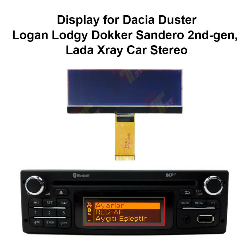 Radio LCD Display for Dacia Duster Logan Lodgy Dokker Sandero and Lada Xray Car Stereo