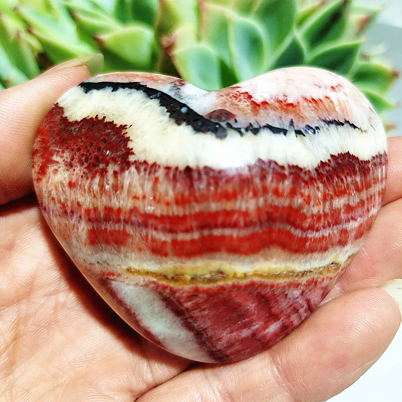 

Natural Stone Red Striped Stone Heart Water Of Love Spiritual Meditation Healing Ward off evil spirits and Crystal Home Ornament