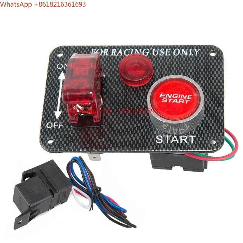 Automotive Universal Ignition Switch Modified One-button Start Button 12V Racing Engine Power-off Switch Combination Panel