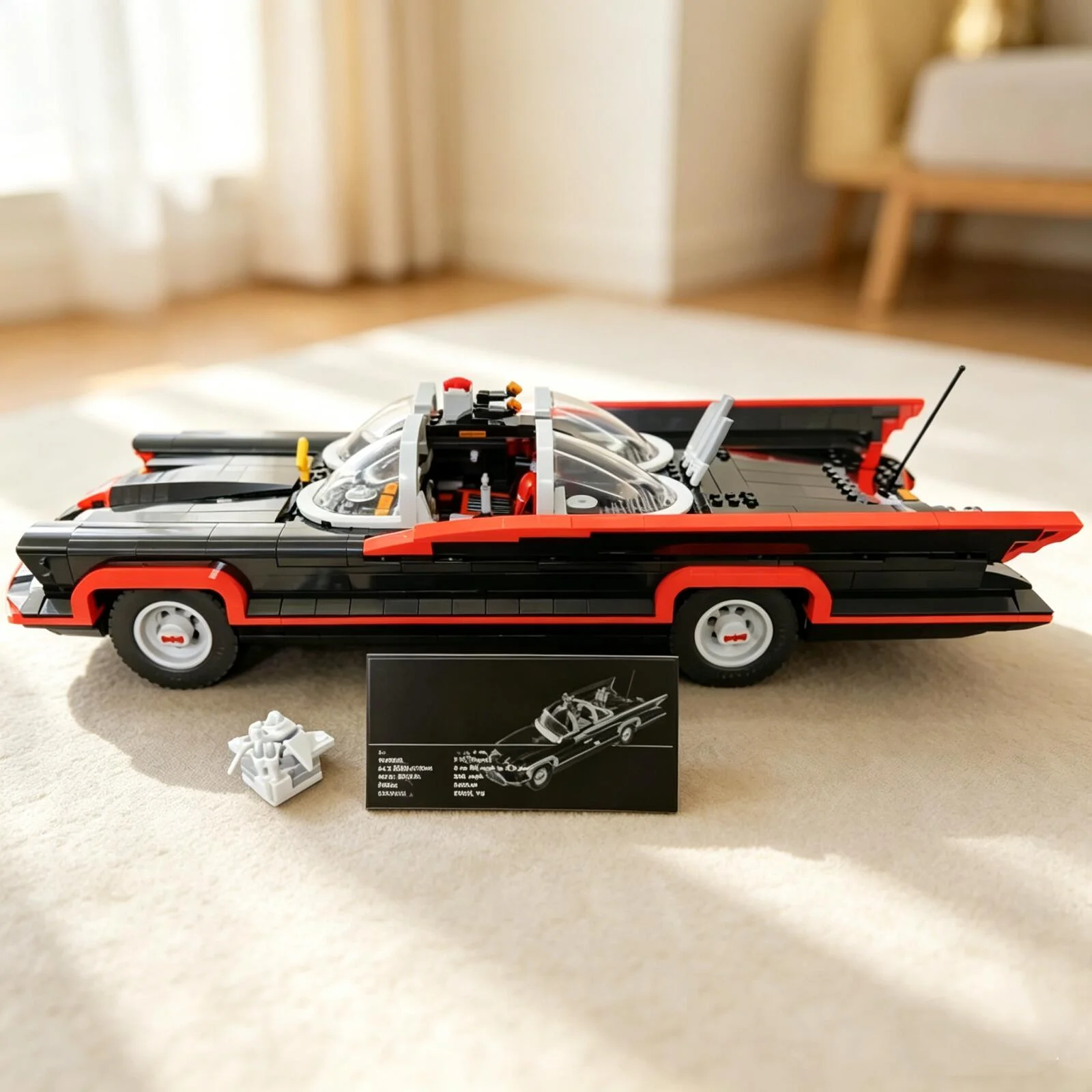 2026 Hot Toys 1822pcs Classic TV Heroes Series Super Bat Batmobile Supercar Model Building Block Toy Birthday Ornament Gifts - view 4