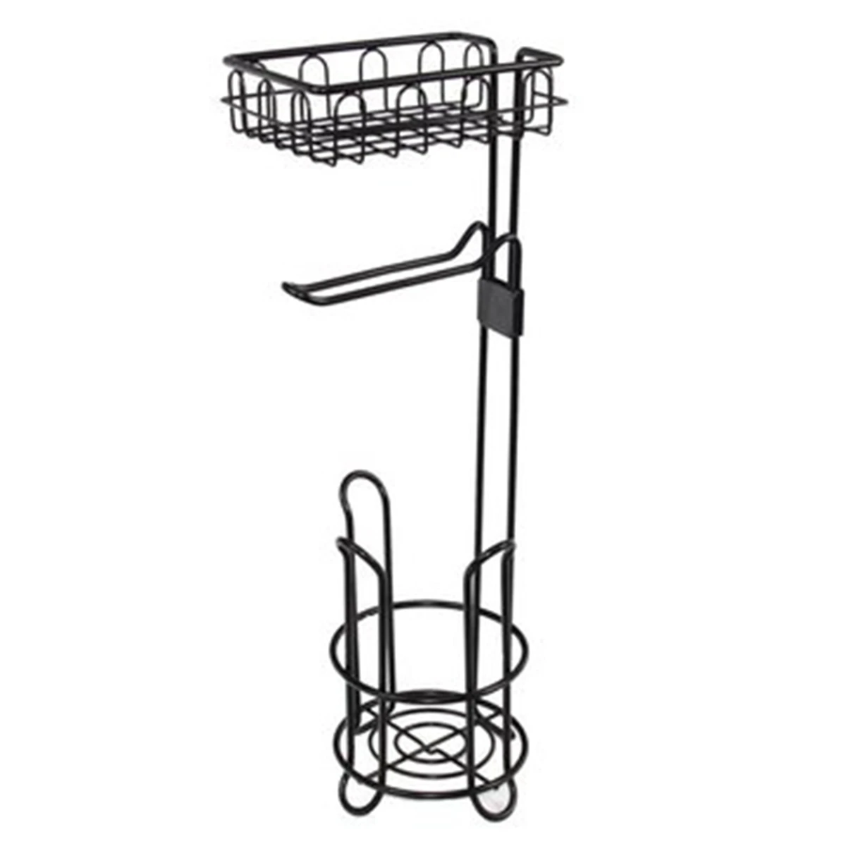 

Floor Standing Metal Paper Roll Towel Holder Stand Organizer Toilet Paper Rack Vertical Storage Basket Iron Bathroom