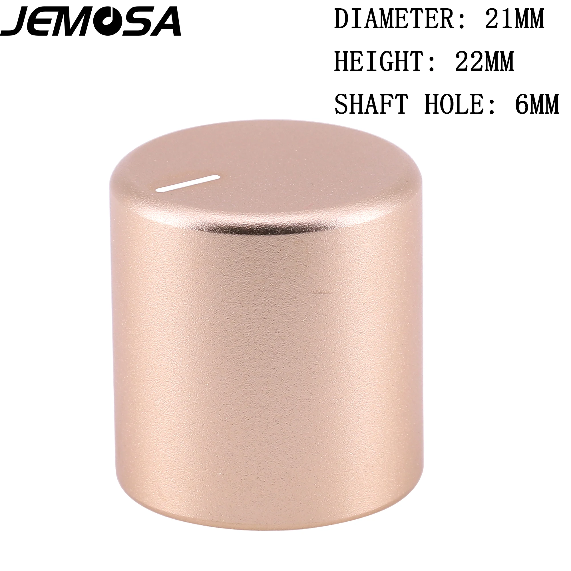 21*22mm botão do potenciômetro de volume usinado sólido de alumínio completo para alta fidelidade áudio guitarra amp pedal efeito dac rádio 6mm 1pc