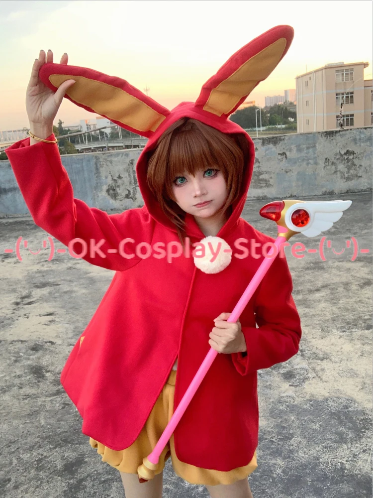 Anime Card Captor Sakura Cosplay Costume Clear Card Sakura Red Bunny Battle Suit Halloween Carnival Uniforms Party Clothing