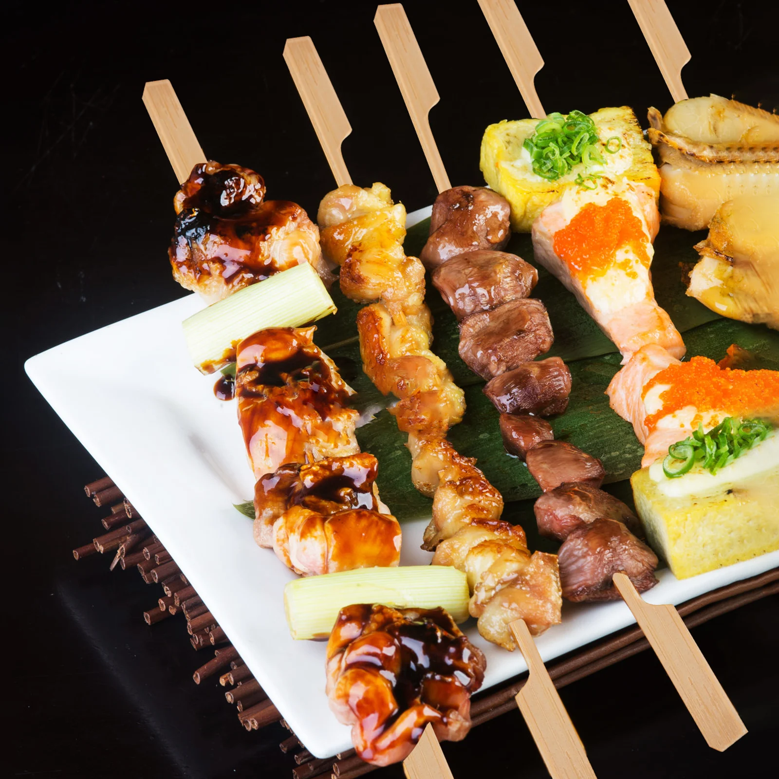 

Disposable Bamboo BBQ Skewers Grilling Meat Vegetables Kabobs Camping Fruit Sticks Toothpicks Appetizers barbecue tools