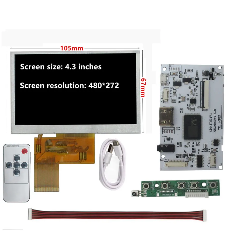 

4,3-дюймовый многофункциональный контроллер ЖК-экрана, HDMI-совместимая плата управления аудиосистемой